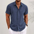 Women's Ethan | Casual Short Sleeve Men's Shirt, Relaxed Fit, Button-Down | Button-Down Design: The structured front add 0