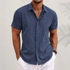 Women's Ethan | Casual Short Sleeve Men's Shirt, Relaxed Fit, Button-Down | Button-Down Design: The structured front add 0