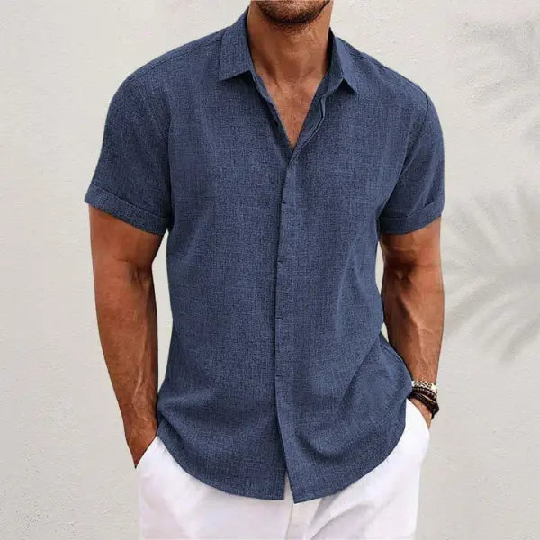 Women's Ethan | Casual Short Sleeve Men's Shirt, Relaxed Fit, Button-Down | Button-Down Design: The structured front add 0