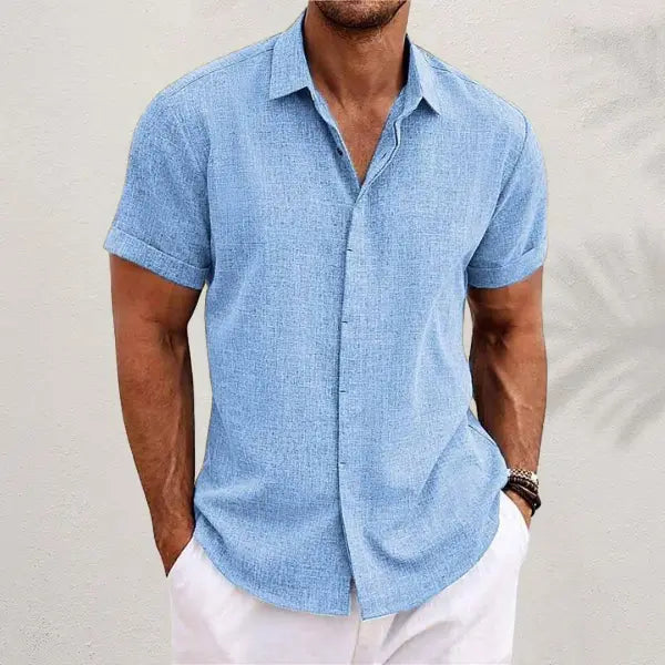 Women's Ethan | Casual Short Sleeve Men's Shirt, Relaxed Fit, Button-Down | Button-Down Design: The structured front add 3