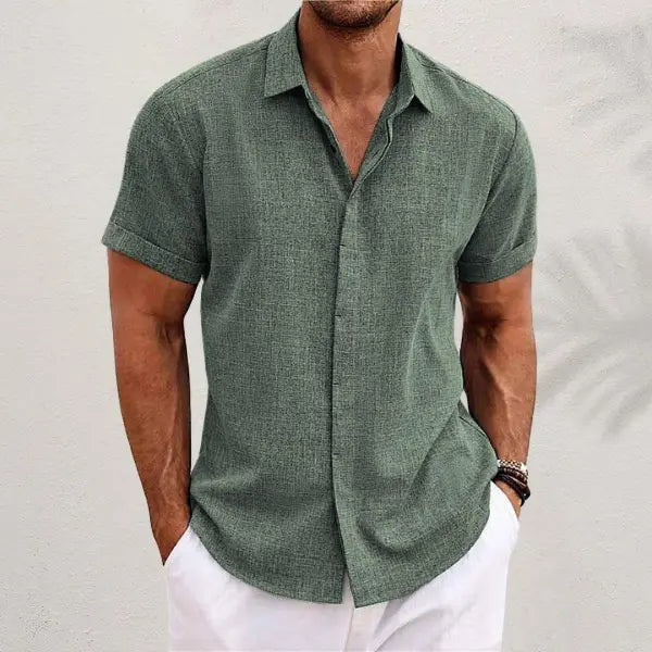Women's Ethan | Casual Short Sleeve Men's Shirt, Relaxed Fit, Button-Down | Button-Down Design: The structured front add 4