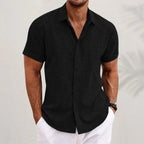 Women's Ethan | Casual Short Sleeve Men's Shirt, Relaxed Fit, Button-Down | Button-Down Design: The structured front add 5