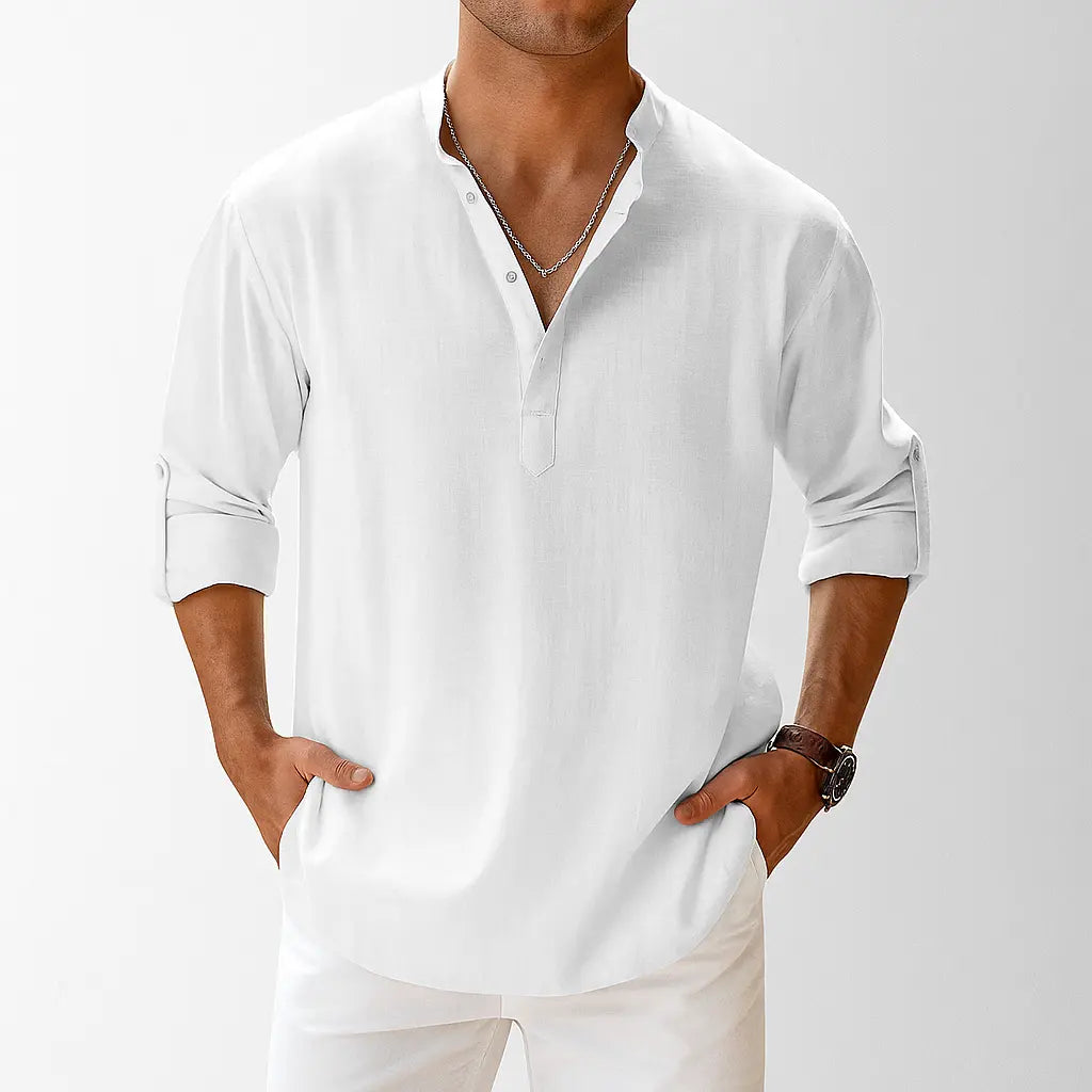 Women's Ethan | Lightweight Breathable Men's Popover Shirt | 100% Linen: Provides superior breathability and co 2