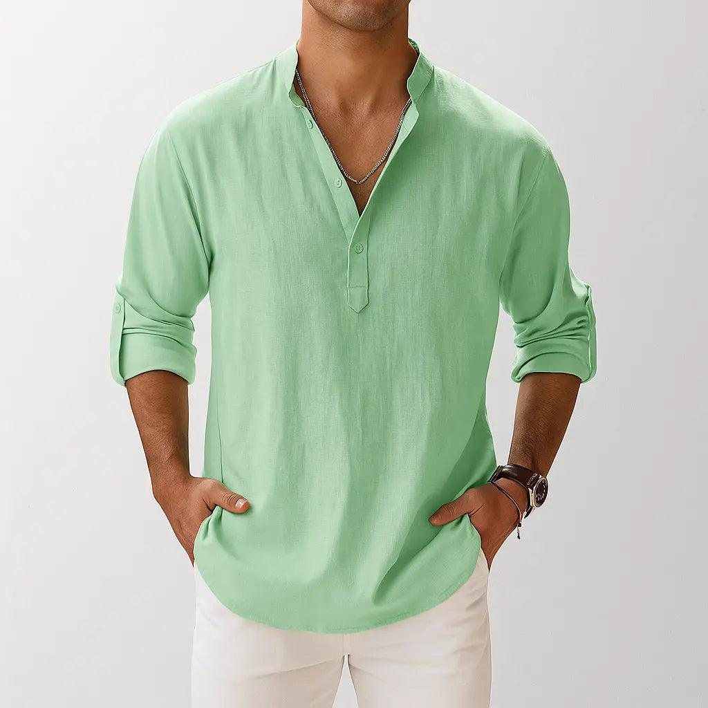 Women's Ethan | Lightweight Breathable Men's Popover Shirt | 100% Linen: Provides superior breathability and co 4