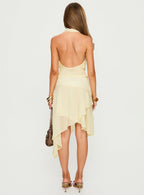 Women's Evaleine Asymmetrical Chiffon Midi Skirt Baby Yellow | Midi skirt in chiffon fabric with an asymmetrical  4