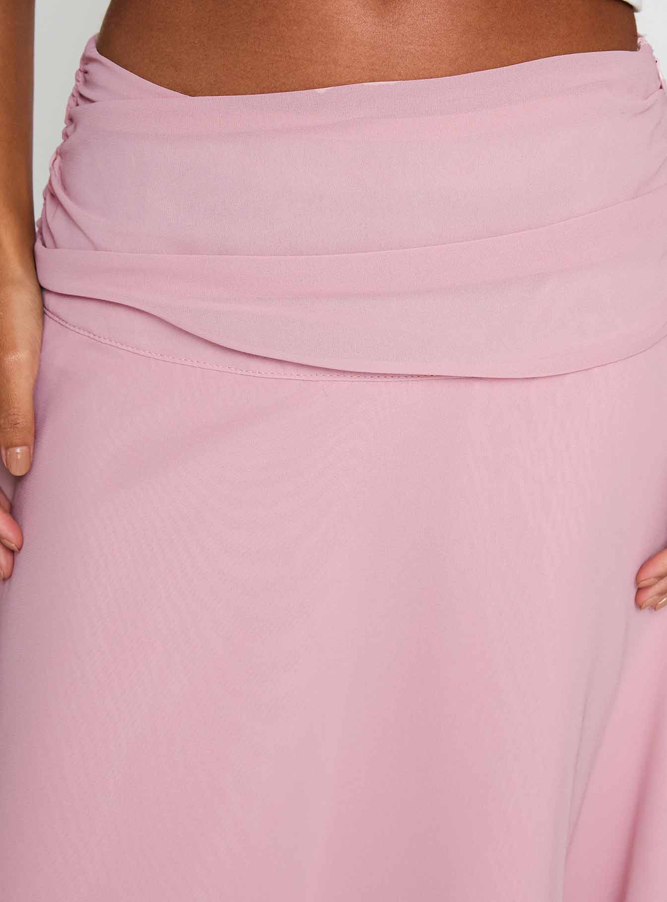Women's Evanescence Asymmetrical Midi Skirt Pastel Pink 5