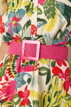 Women's Everything Falls Into Place Hot Pink Woven Straw Belt | This Belt Measures: 40.5" in Length 1