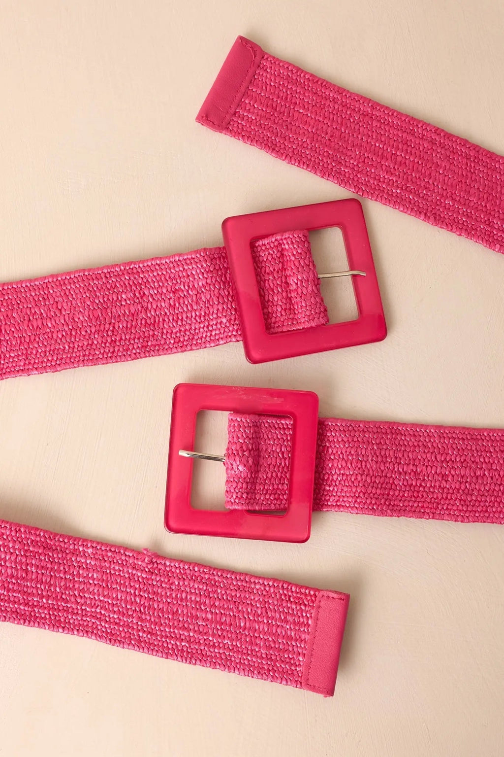 Women's Everything Falls Into Place Hot Pink Woven Straw Belt | This Belt Measures: 40.5" in Length 3