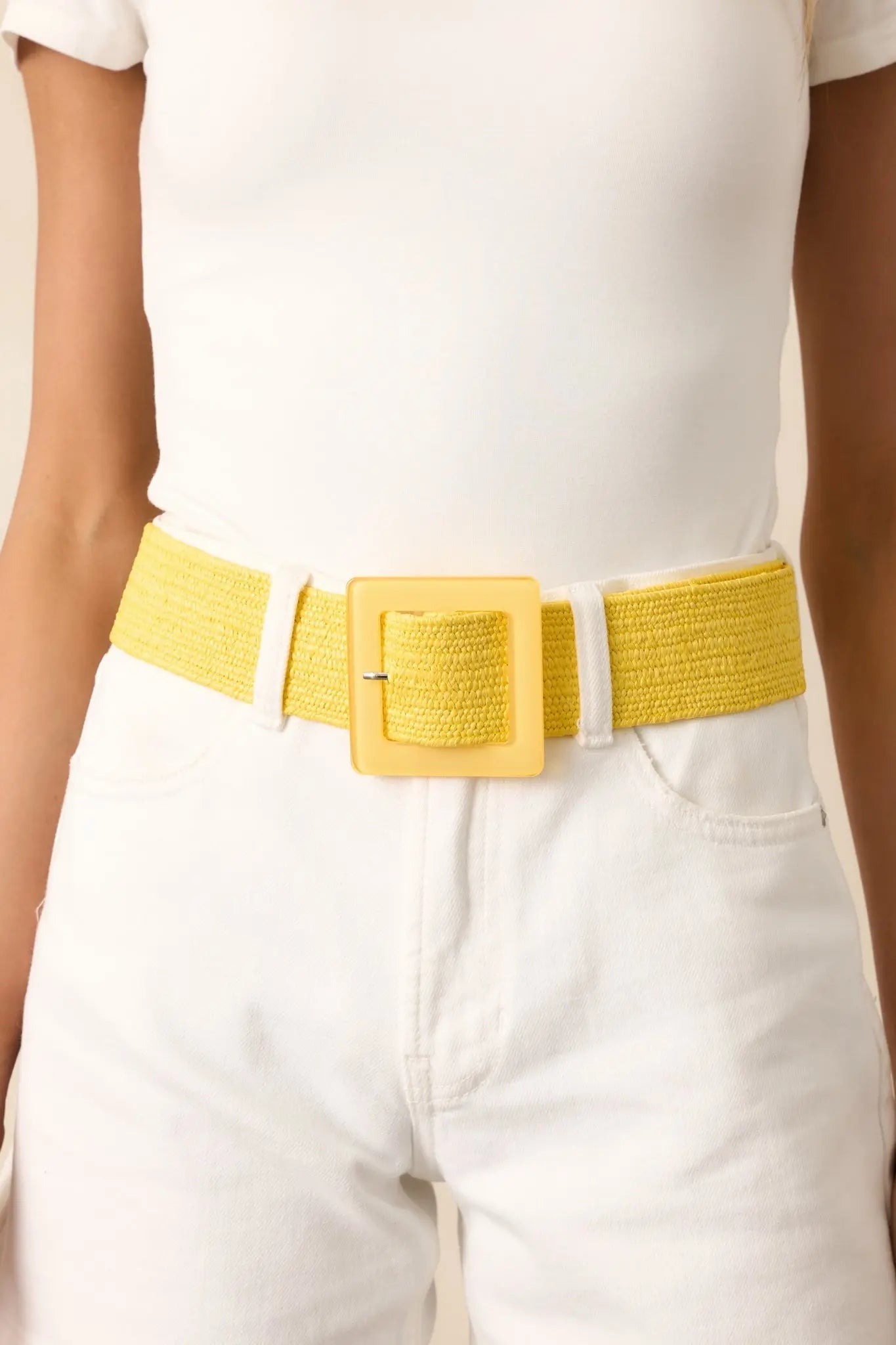Women's Everything Falls Into Place Yellow Woven Straw Belt | This Belt Measures: 40.5" in Length 0