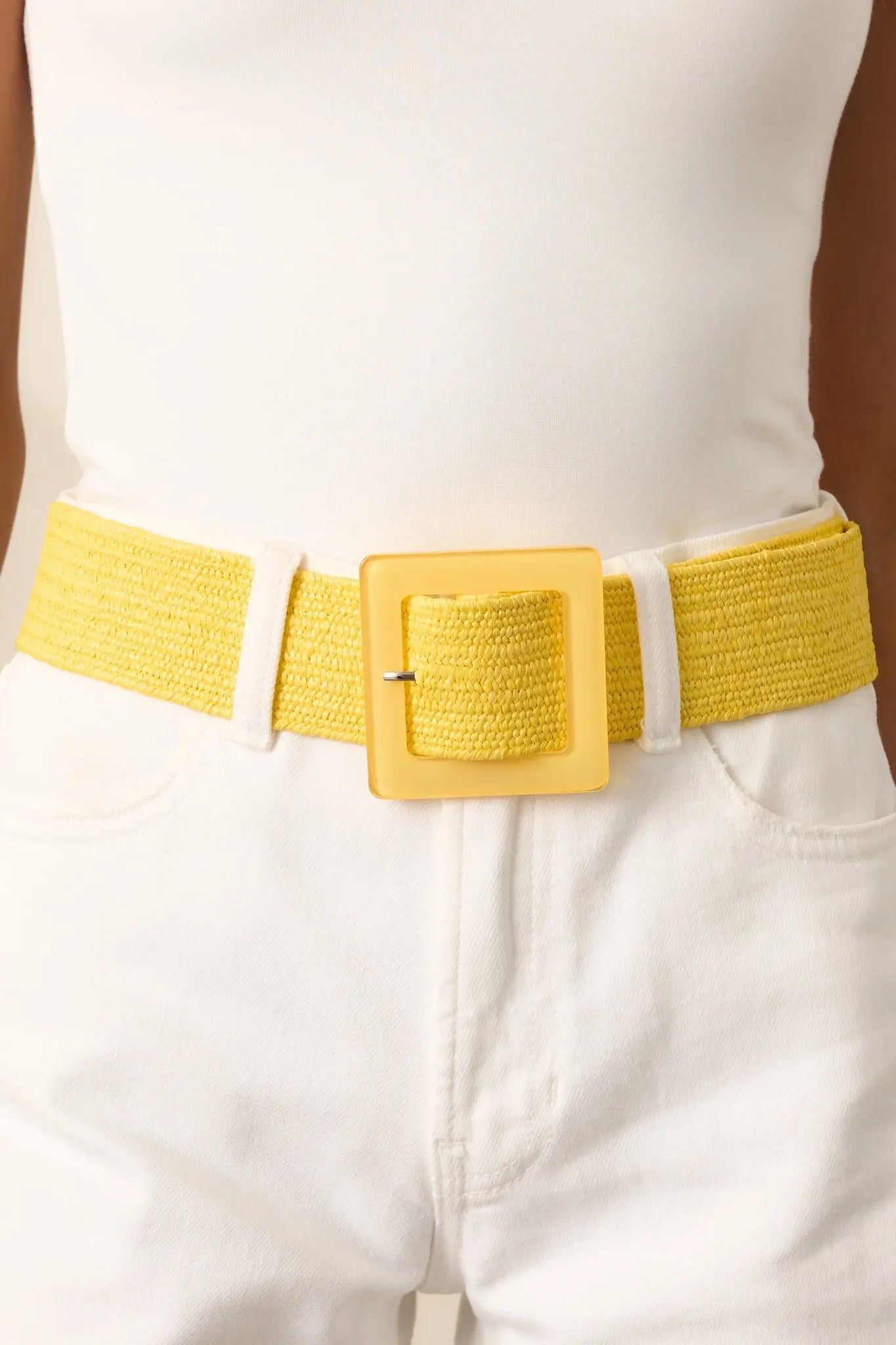 Women's Everything Falls Into Place Yellow Woven Straw Belt | This Belt Measures: 40.5" in Length 3
