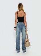 Women's Ezia Wide Cuff Baggy Jeans Raw Denim | Wide-leg denim jeans with a cuffed hem & mid-rise 4