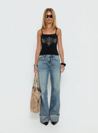 Women's Ezia Wide Cuff Baggy Jeans Raw Denim | Wide-leg denim jeans with a cuffed hem & mid-rise 6