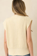 Women's FRNCH Natalie Ivory Cotton Knit Button Front Cardigan | 100% Organic Cotton 6