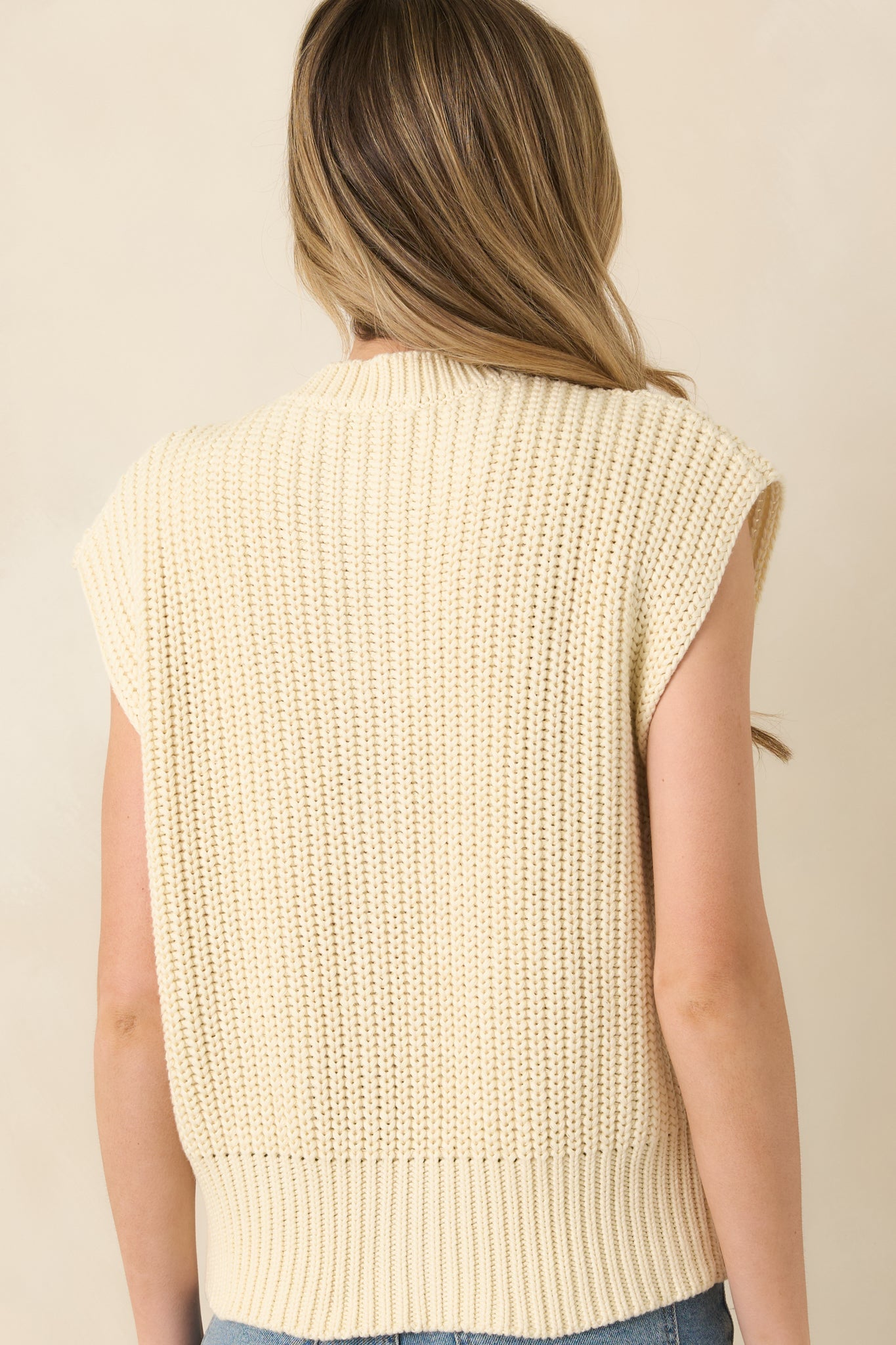 Women's FRNCH Natalie Ivory Cotton Knit Button Front Cardigan | 100% Organic Cotton 6
