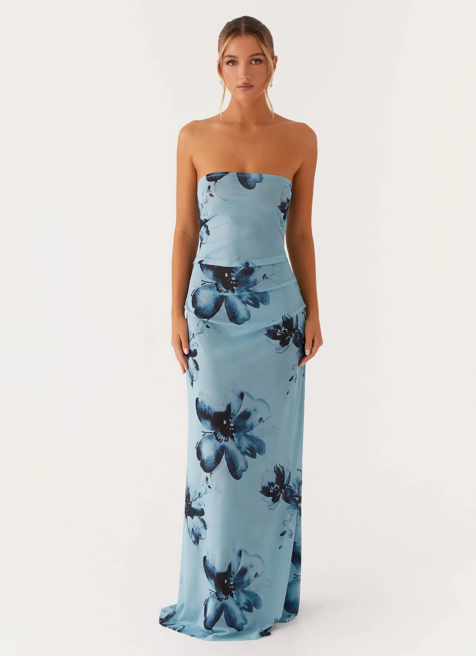 Field Of Dreams | Maxi Dress with Strapless Neckline & Ruched Sides | Elegant Fit for Moonlit Adventures - Women's 2