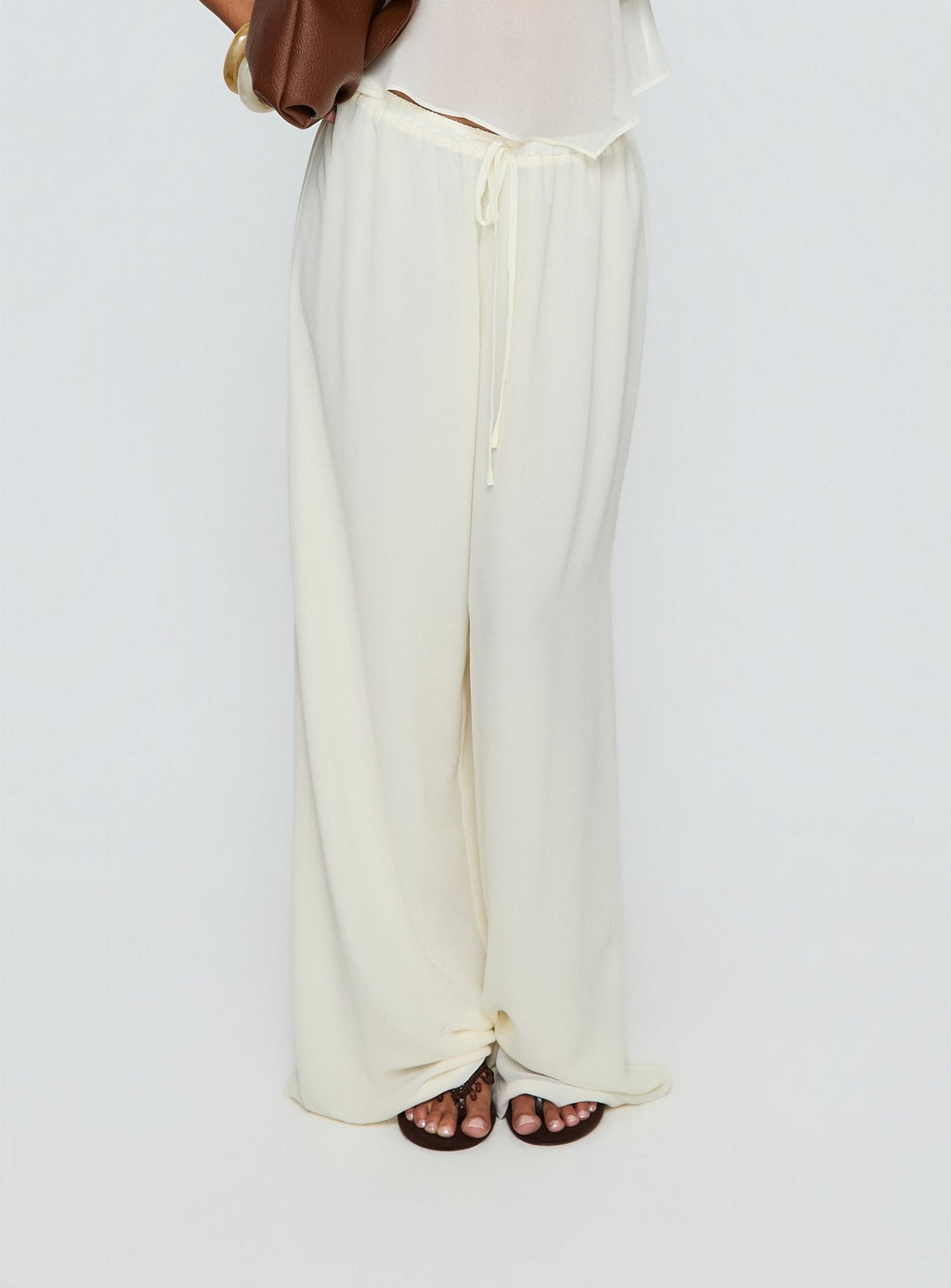 Women's Finesse Pants Yellow | Wide-leg pants with mid-rise fit 1