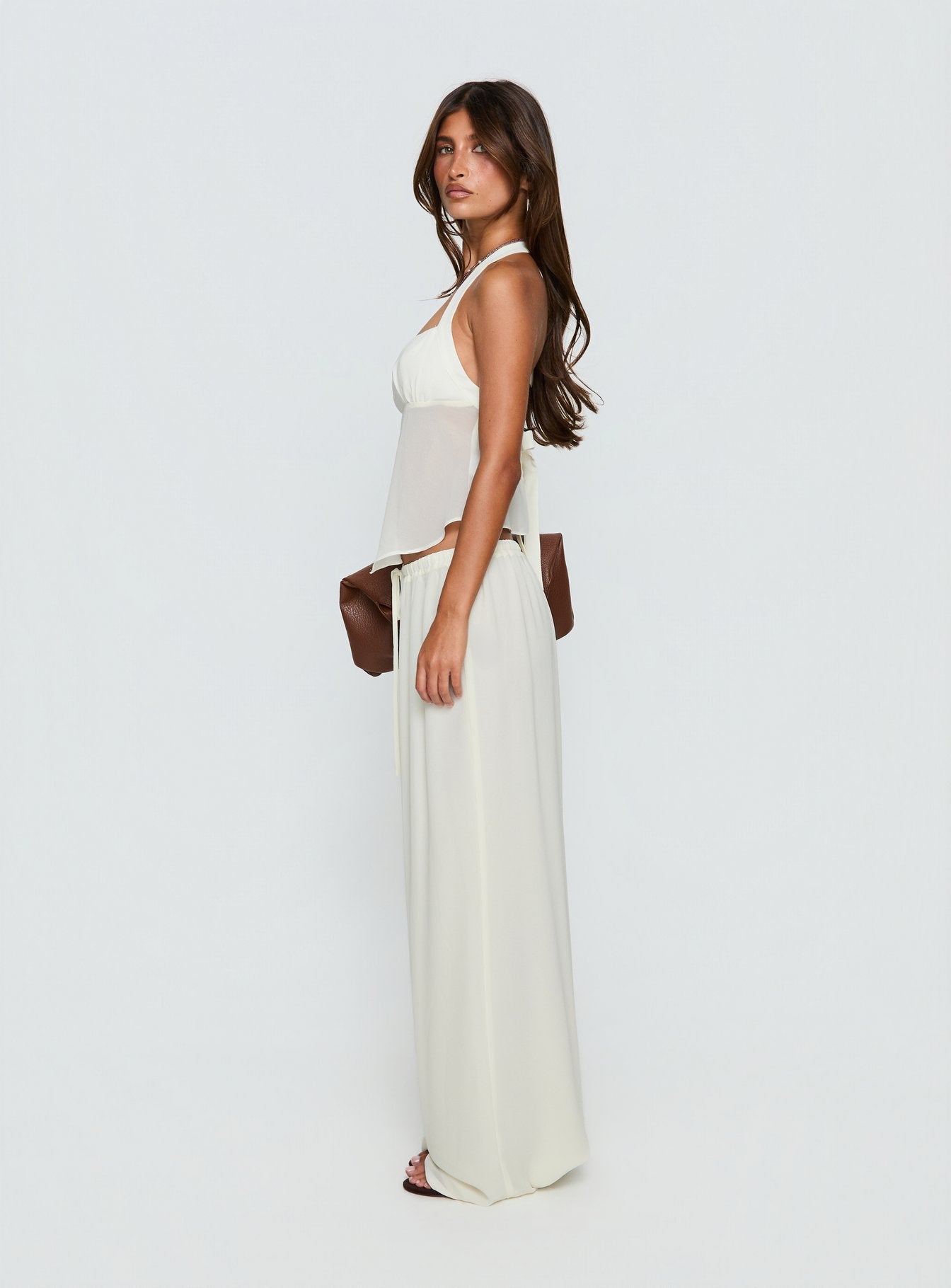 Women's Finesse Pants Yellow | Wide-leg pants with mid-rise fit 3