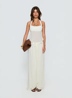 Women's Finesse Pants Yellow | Wide-leg pants with mid-rise fit 6