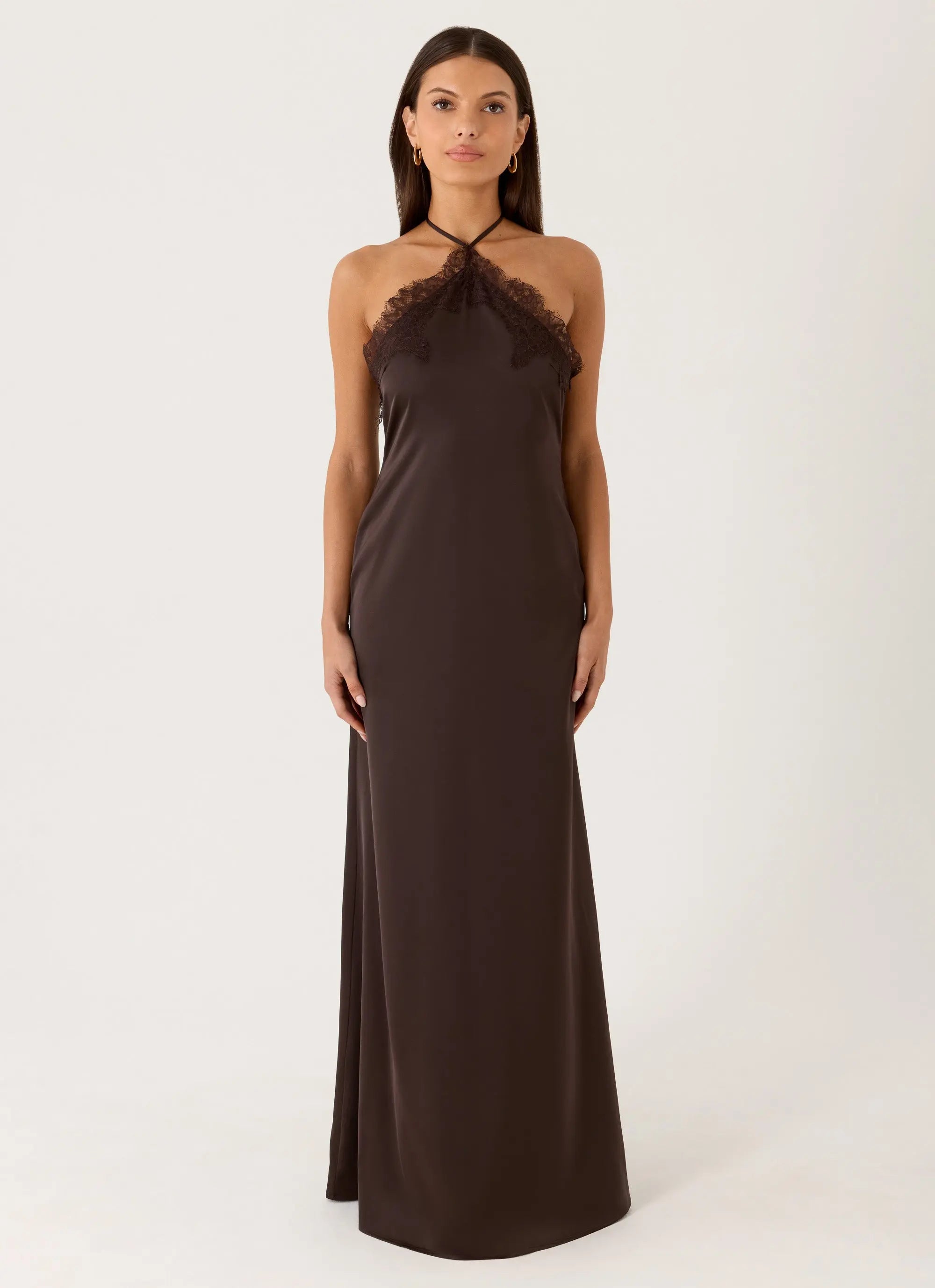 Women's Floral Maxi Dress with Halter Neck & Lace Trim | Flattering Long Dress for Effortless Style - Women's | Halter n 3