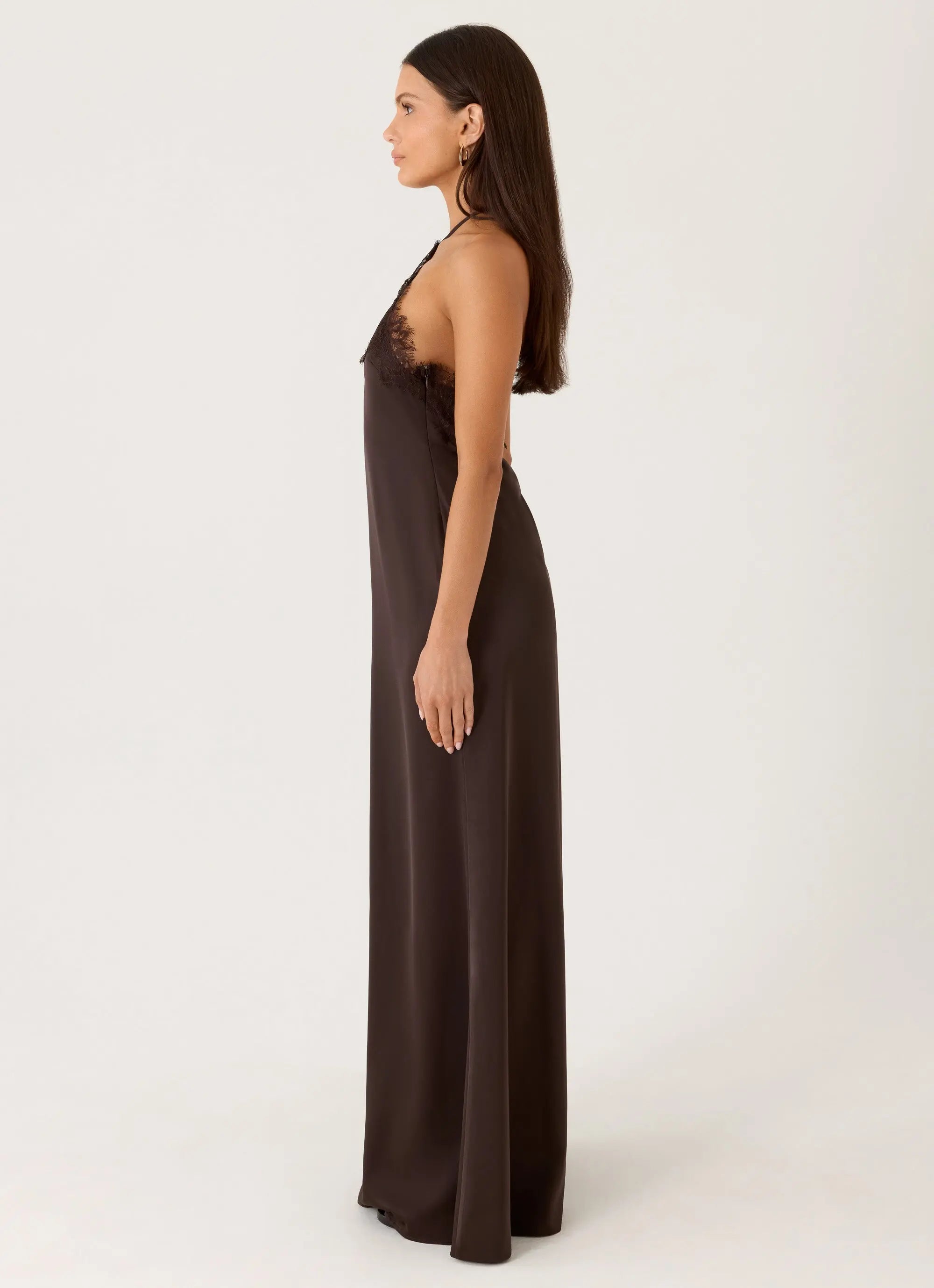 Women's Floral Maxi Dress with Halter Neck & Lace Trim | Flattering Long Dress for Effortless Style - Women's | Halter n 4