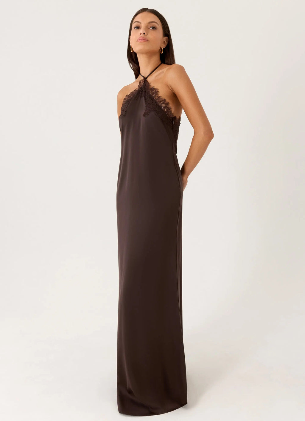 Women's Floral Maxi Dress with Halter Neck & Lace Trim | Flattering Long Dress for Effortless Style - Women's | Halter n 7