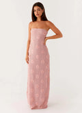 Women's Floral Maxi Dress with Strapless Design | Sophisticated Long Dress for Evening Events - Women's | Maxi length —  0