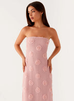 Women's Floral Maxi Dress with Strapless Design | Sophisticated Long Dress for Evening Events - Women's | Maxi length —  5