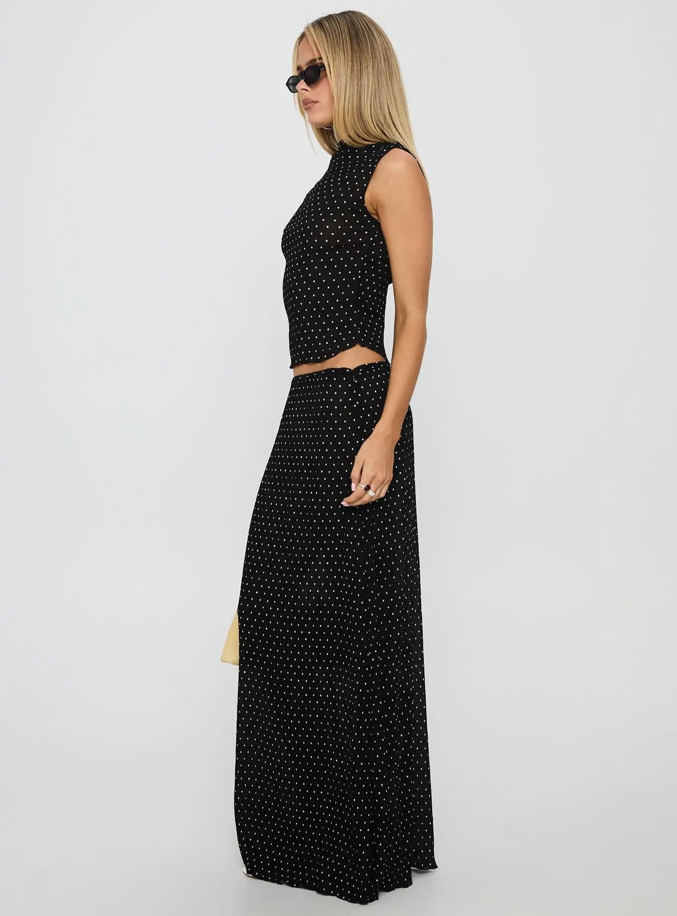 Women's Ford Maxi Skirt Onyx Polka Dot | Polka-dot Maxi skirt 3