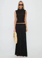 Women's Ford Maxi Skirt Onyx Polka Dot | Polka-dot Maxi skirt 6