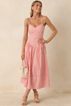 Women's From All Angles Orange & White Stripe Cotton Midi Dress | 100% Cotton 4