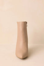 Women's From Here On Beige Faux Leather Block Heel Ankle Boots | Heel measures 3.5" 4