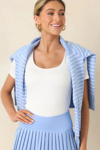 Women's From Here On Out Ivory Short Sleeve Scoop Neck Bodysuit | 97% Polyester & 3% Spandex 2