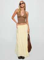 Women's Garden Party Maxi Skirt Lemon | Pleated Maxi skirt 2