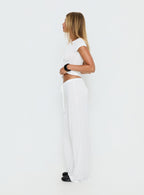 Women's Gavrielle Jersey Wide Leg Pants White | Wide-leg pants in mid-rise fit 3