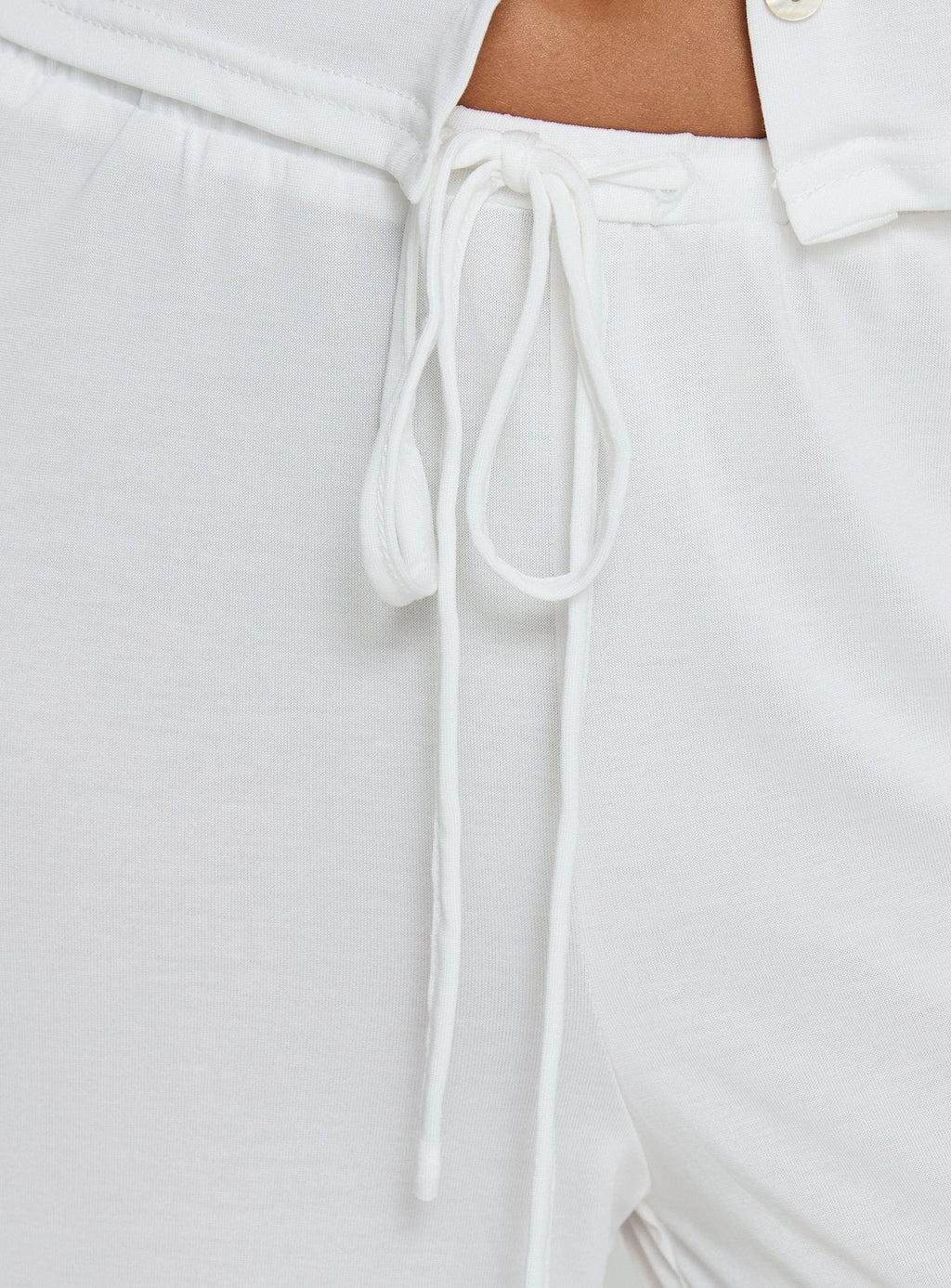 Women's Gavrielle Jersey Wide Leg Pants White | Wide-leg pants in mid-rise fit 5