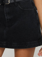 Women's Gazelle Denim Skort Washed Black | Mid-rise denim skort 5