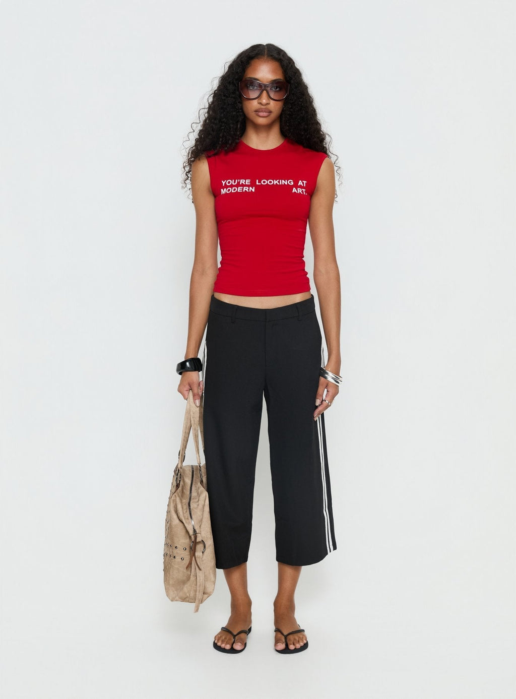 Women's Genesis Capri Pants Noir | Long capri pants with stripe side detail 6