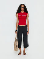 Women's Genesis Capri Pants Noir | Long capri pants with stripe side detail 6