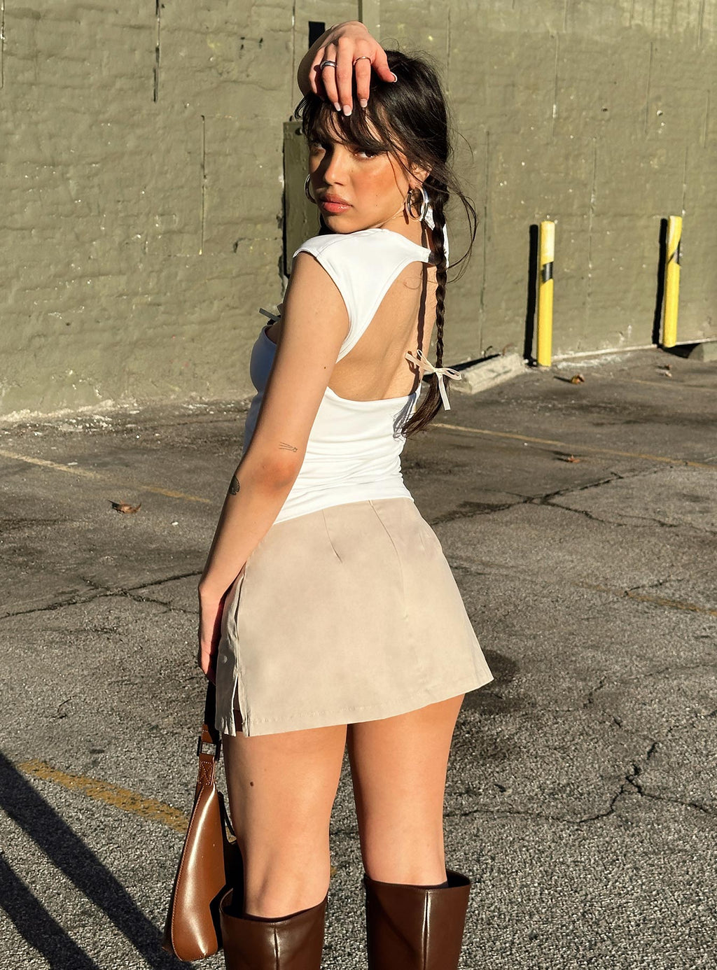 Women's Gigi Skort Beige | Low-rise Skort 6