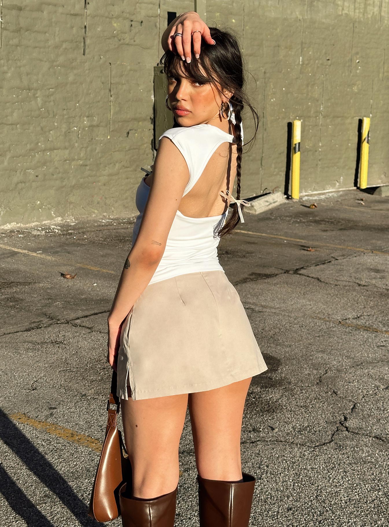Women's Gigi Skort Beige | Low-rise Skort 6