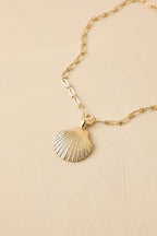 Women's Golden Tide Gold Shell Pendant Necklace | This Necklace Measures: 21.75” Unclasped 4
