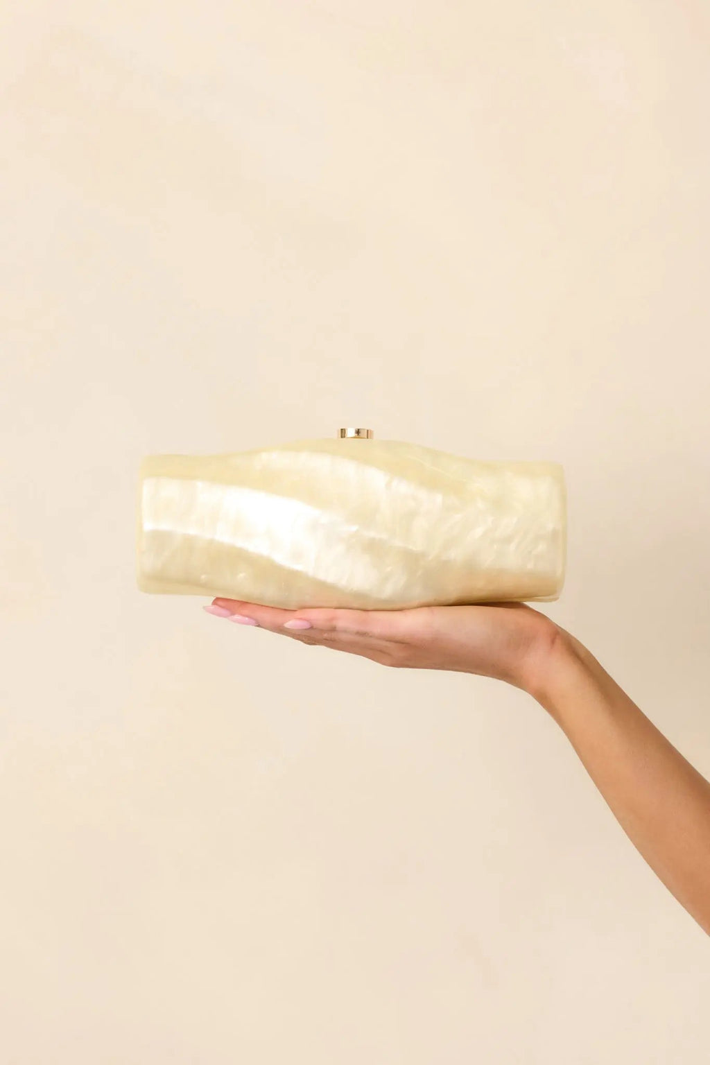 Women's Got My Spark Back Champagne Pearlescent Spiral Clutch | This Bag Measures: 9" in Length 0