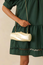 Women's Got My Spark Back Champagne Pearlescent Spiral Clutch | This Bag Measures: 9" in Length 1