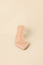 Women's Great Expectations Clear Nude Kitten Heel Mules | Heel measures 2.75" 3