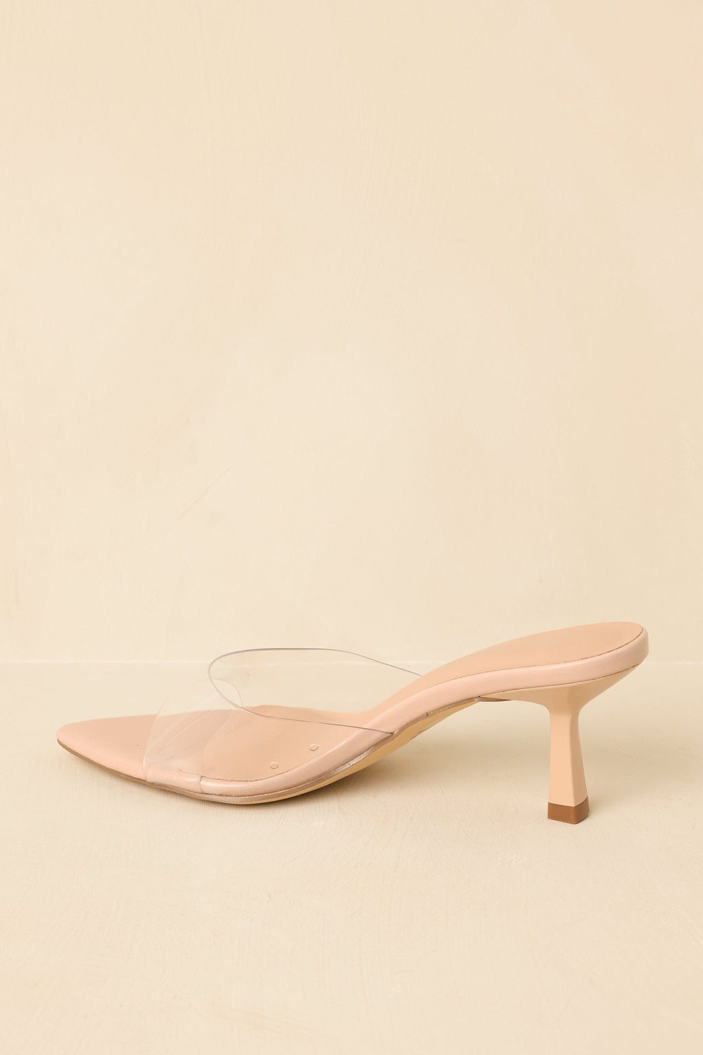 Women's Great Expectations Clear Nude Kitten Heel Mules | Heel measures 2.75" 4