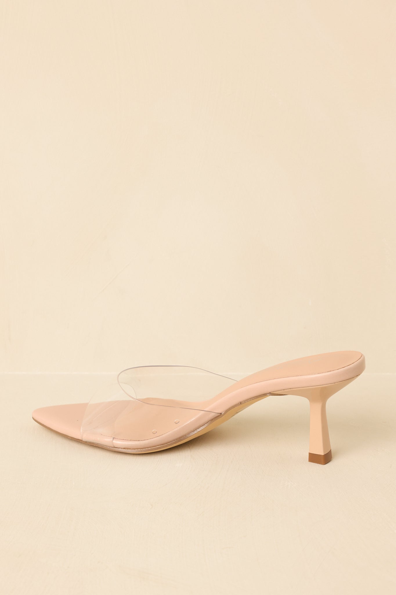 Women's Great Expectations Clear Nude Kitten Heel Mules | Heel measures 2.75" 4