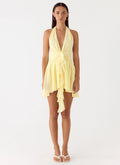Women's Guide You | Halter Neck Mini Dress with Ruched Waistband | Elegant Look for Effortless Day-to-Night Style - Wome 0