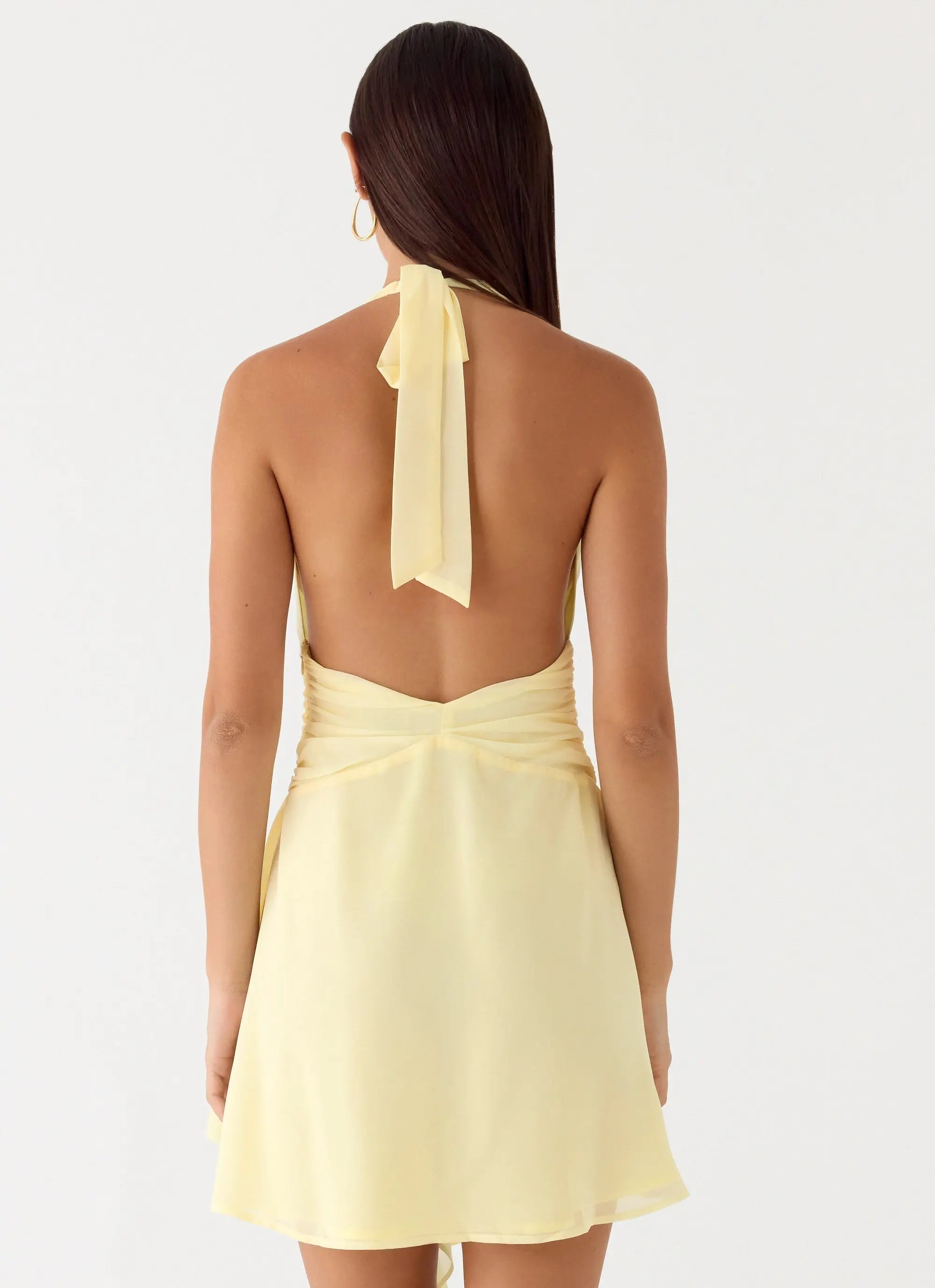 Women's Guide You | Halter Neck Mini Dress with Ruched Waistband | Elegant Look for Effortless Day-to-Night Style - Wome 1