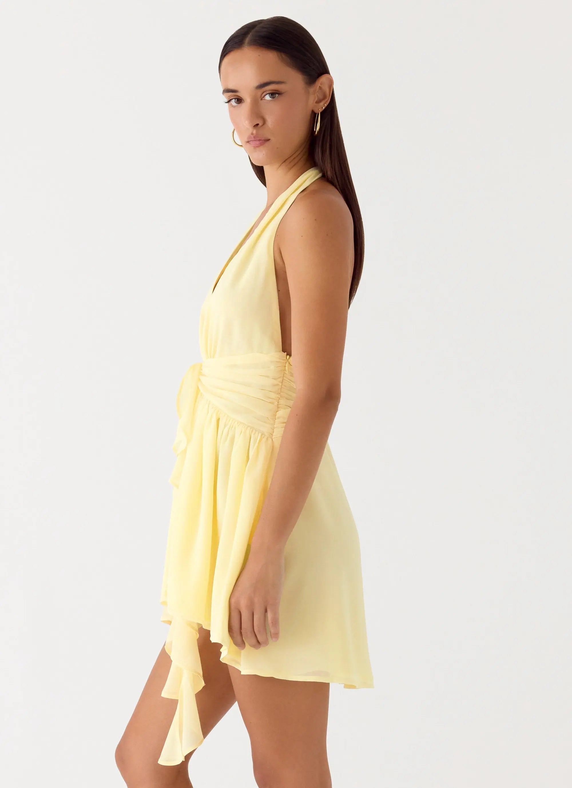 Women's Guide You | Halter Neck Mini Dress with Ruched Waistband | Elegant Look for Effortless Day-to-Night Style - Wome 2