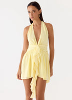 Women's Guide You | Halter Neck Mini Dress with Ruched Waistband | Elegant Look for Effortless Day-to-Night Style - Wome 4